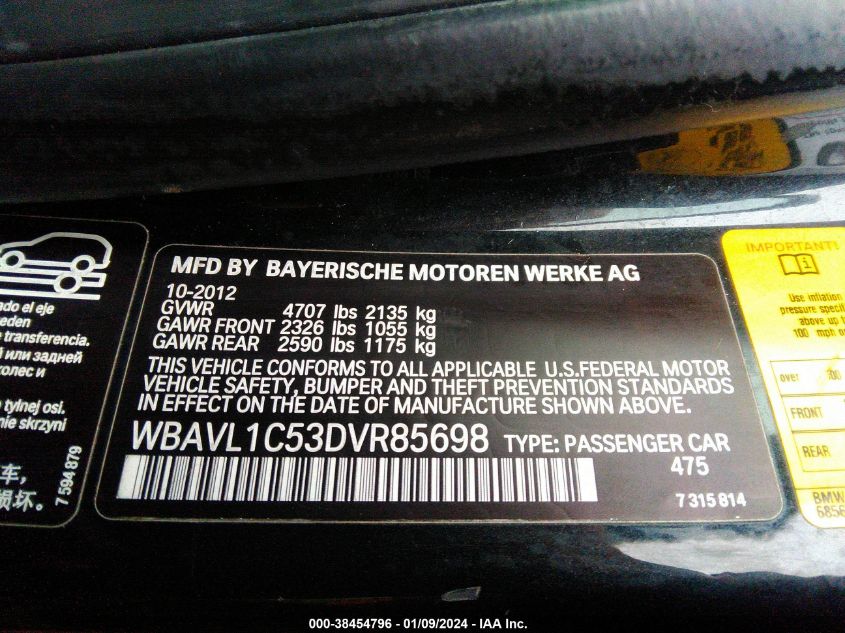 2013 BMW X1 XDRIVE28I - WBAVL1C53DVR85698