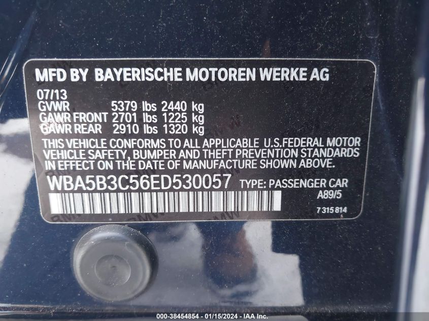 2014 BMW 535I XDRIVE - WBA5B3C56ED530057