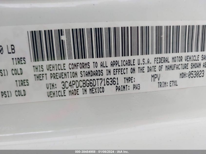 2013 DODGE JOURNEY SXT - 3C4PDCBG6DT716361