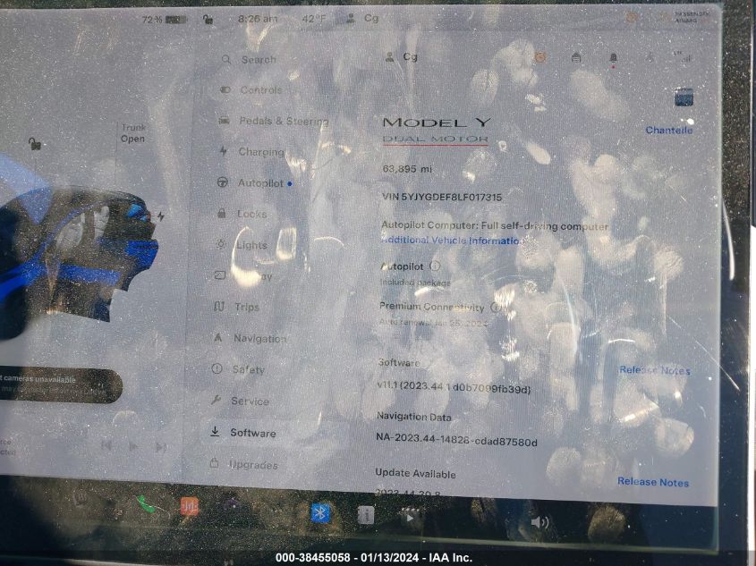 2020 TESLA MODEL Y - 5YJYGDEF8LF017315