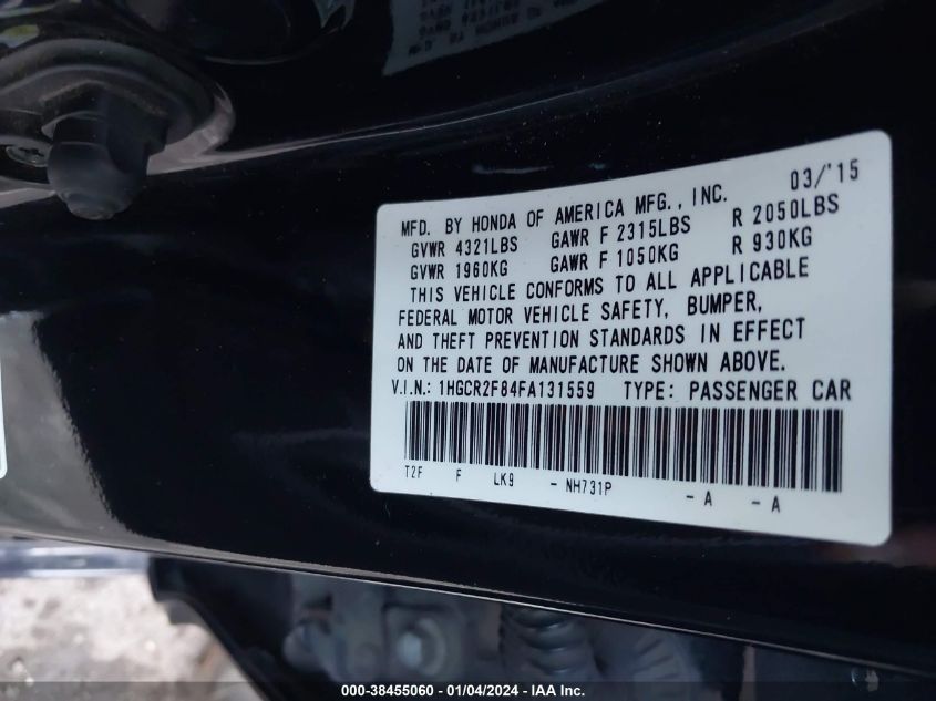 2015 HONDA ACCORD EX-L - 1HGCR2F84FA131559