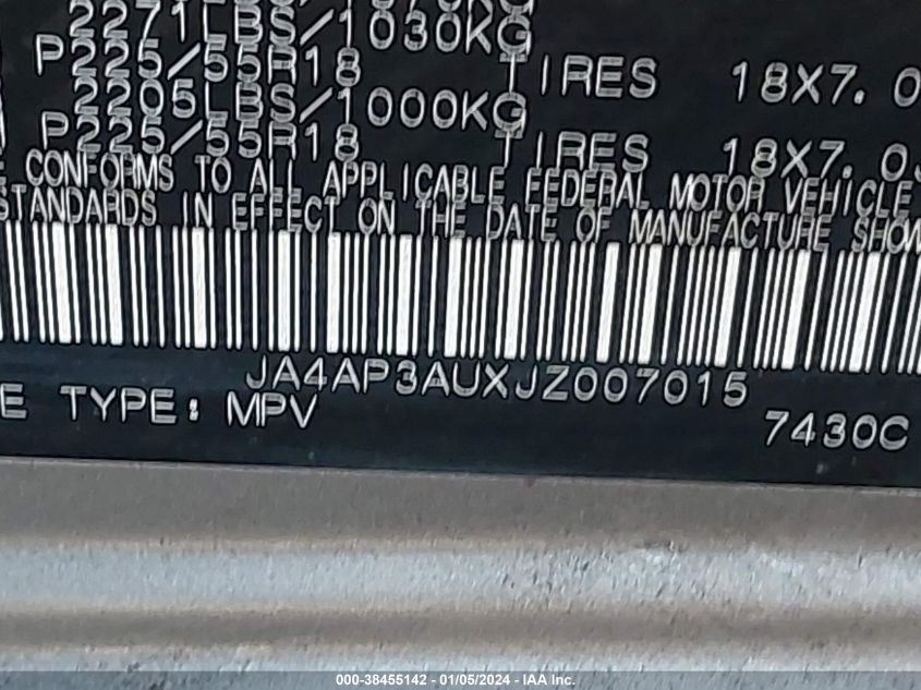 2018 MITSUBISHI OUTLANDER SPORT 2.0 ES - JA4AP3AUXJZ007015