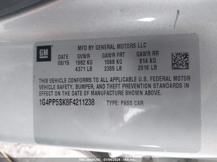 2015 BUICK VERANO - 1G4PP5SK8F4211238
