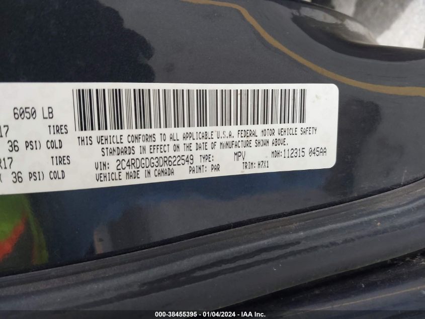 2013 DODGE GRAND CARAVAN CREW - 2C4RDGDG3DR622549