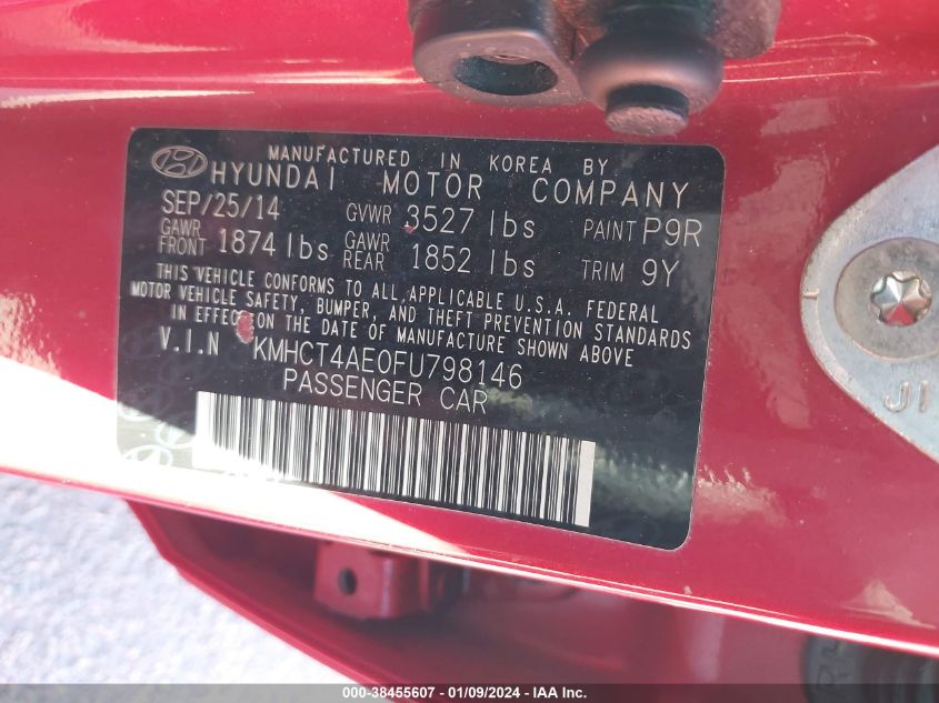 2015 HYUNDAI ACCENT GLS - KMHCT4AE0FU798146