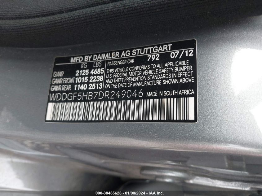 2013 MERCEDES-BENZ C 350 SPORT - WDDGF5HB7DR249046