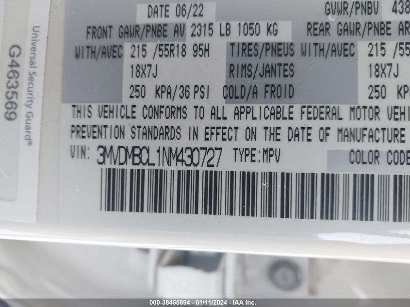 2022 MAZDA CX-30 PREFERRED - 3MVDMBCL1NM430727