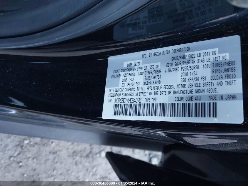 2021 MAZDA CX-9 GRAND TOURING - JM3TCBDYXM0540761