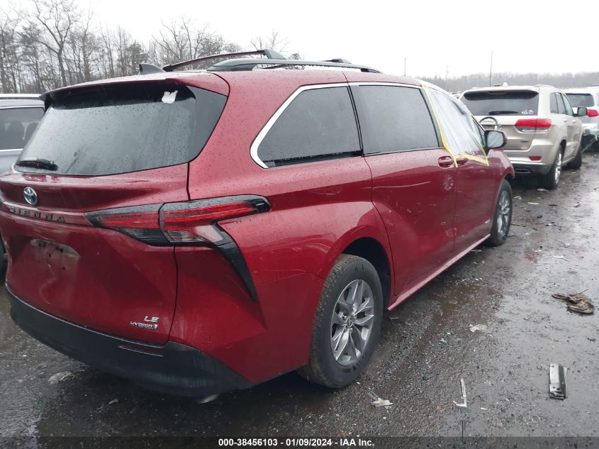 2021 TOYOTA SIENNA LE - 5TDKRKEC3MS073881
