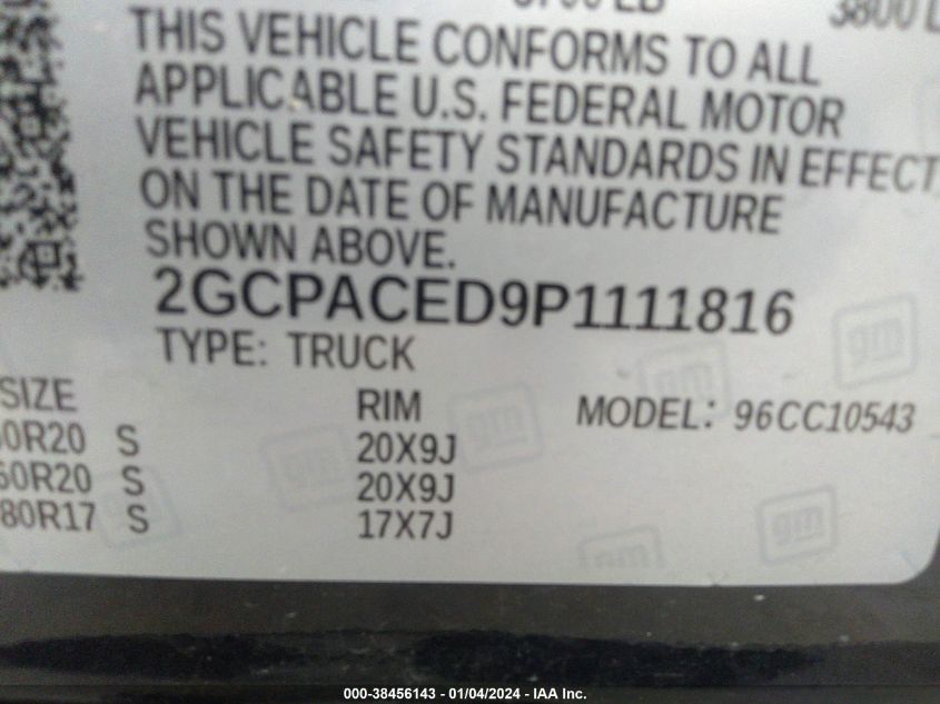 2023 CHEVROLET SILVERADO 1500 2WD  SHORT BED LT - 2GCPACED9P1111816