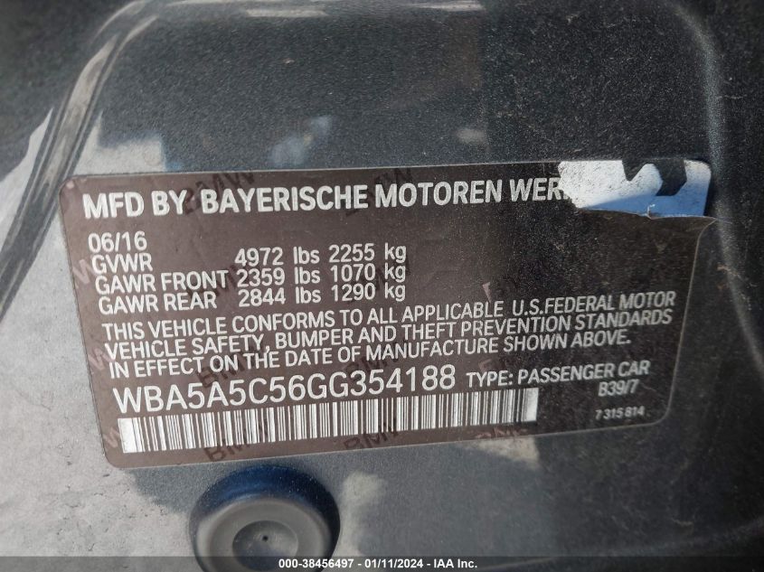 2016 BMW 528I - WBA5A5C56GG354188