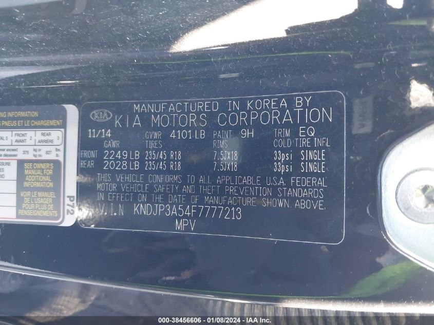 2015 KIA SOUL + - KNDJP3A54F7777213