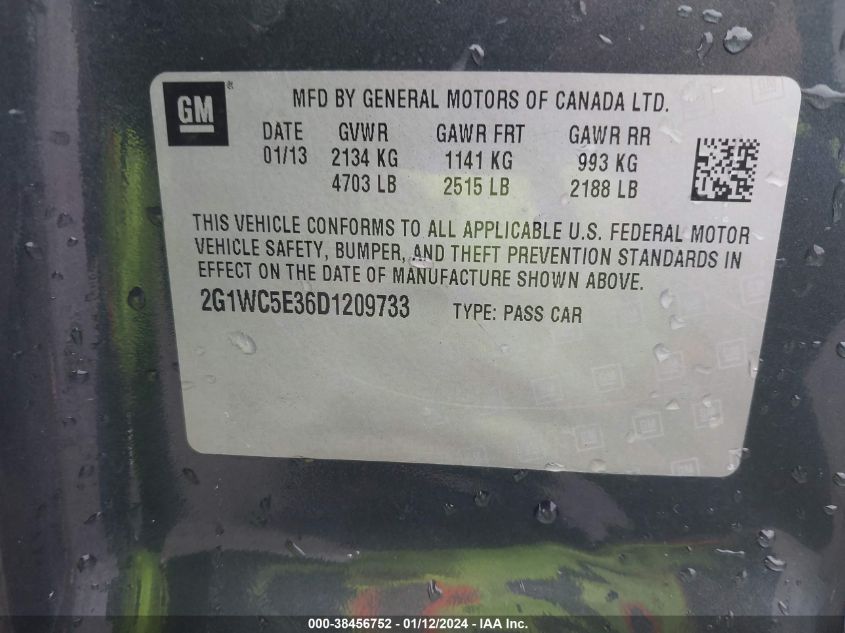 2013 CHEVROLET IMPALA LTZ - 2G1WC5E36D1209733