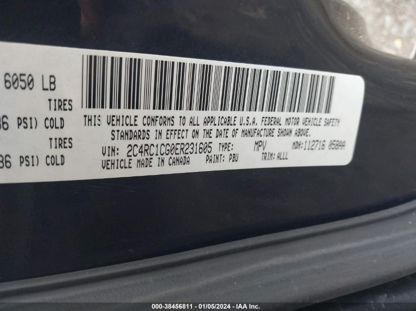2014 CHRYSLER TOWN & COUNTRY TOURING L - 2C4RC1CG0ER231605