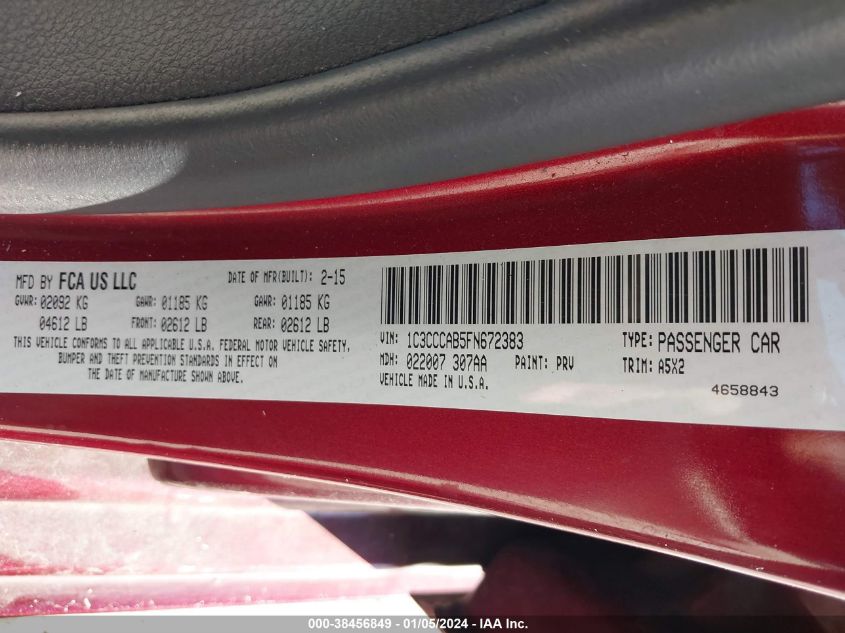 2015 CHRYSLER 200 LIMITED - 1C3CCCAB5FN672383