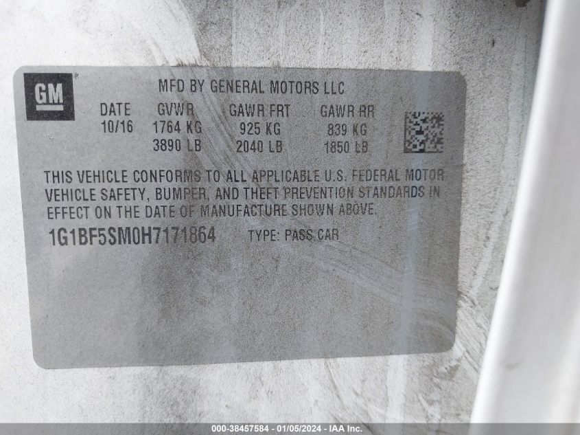 2017 CHEVROLET CRUZE PREMIER AUTO - 1G1BF5SM0H7171864