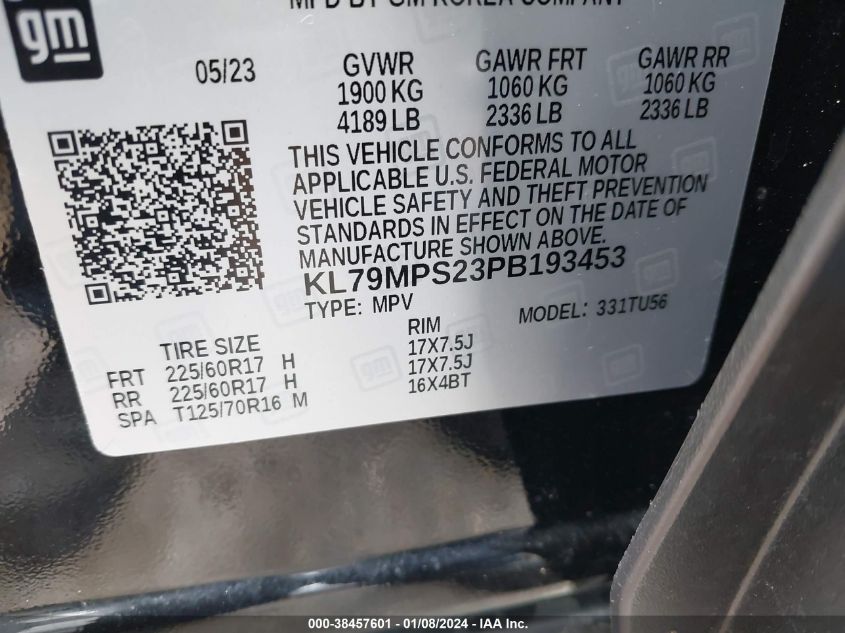 2023 CHEVROLET TRAILBLAZER LT - KL79MPS23PB193453