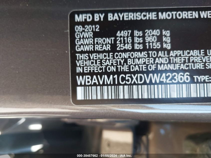 2013 BMW X1 SDRIVE28I - WBAVM1C5XDVW42366