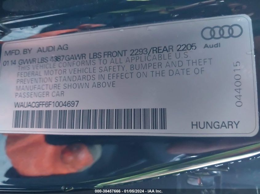 2015 AUDI A3 PREMIUM - WAUACGFF6F1004697