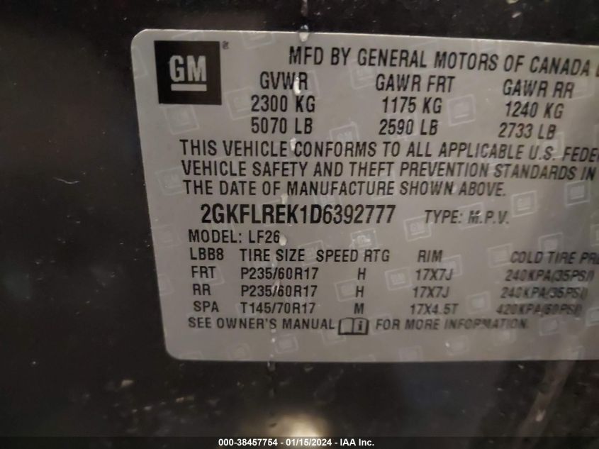 2013 GMC TERRAIN SLE-1 - 2GKFLREK1D6392777