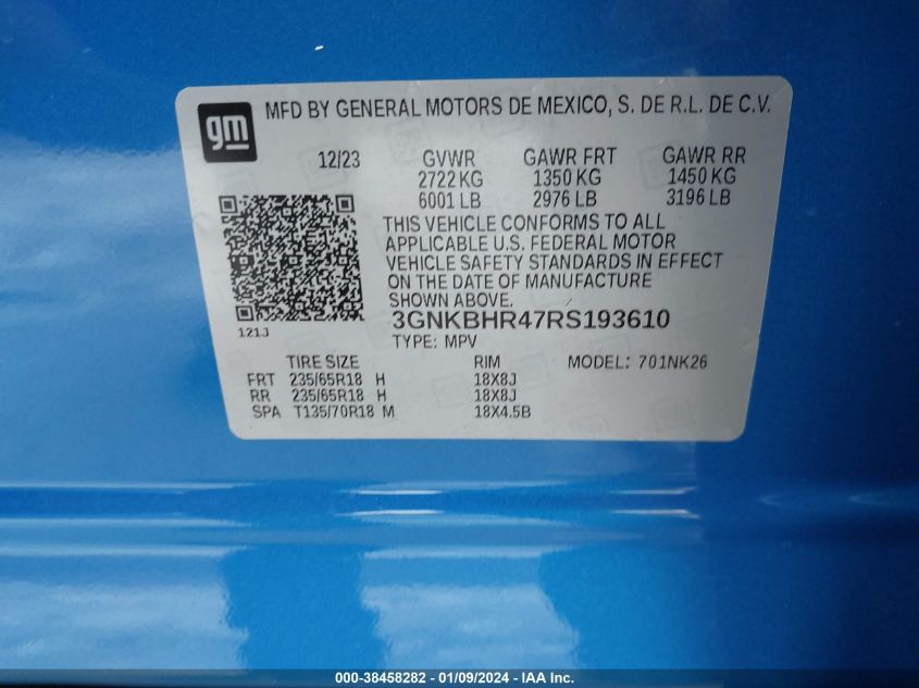 2024 CHEVROLET BLAZER 2LT - 3GNKBHR47RS143610
