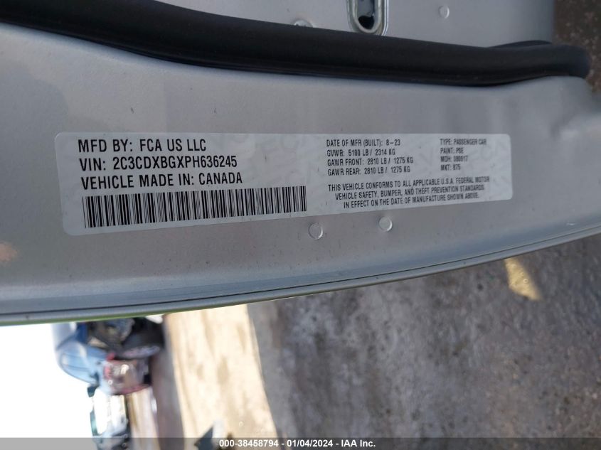 2023 DODGE CHARGER SXT - 2C3CDXBGXPH636245