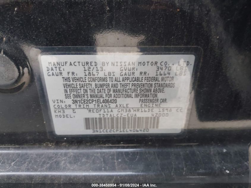 2014 NISSAN VERSA NOTE S PLUS - 3N1CE2CP1EL406420
