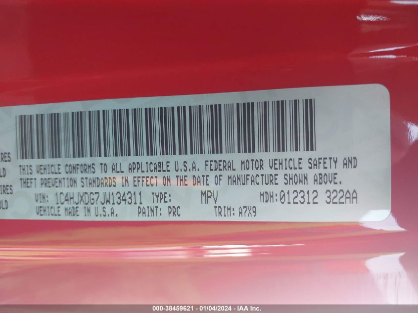 2018 JEEP WRANGLER UNLIMITED SPORT S 4X4 - 1C4HJXDG7JW134311