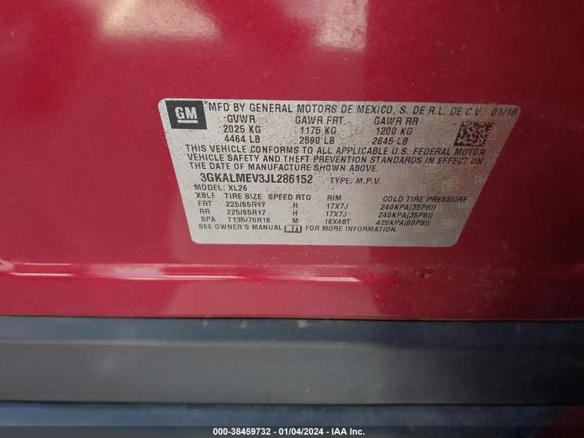2018 GMC TERRAIN SLE - 3GKALMEV3JL286152