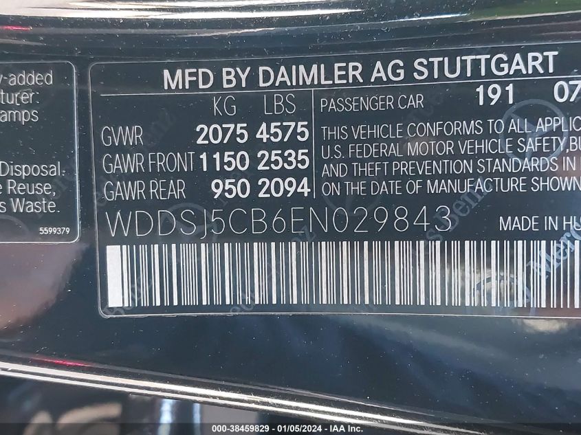 2014 MERCEDES-BENZ OTHER 1DDSJ5CB6EN029843