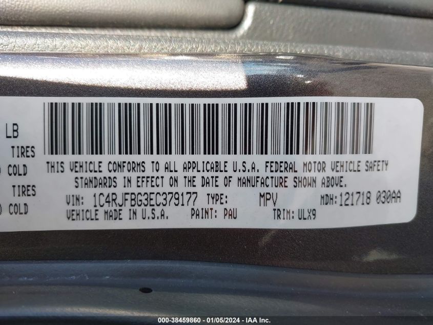 2014 JEEP GRAND CHEROKEE LIMITED - 1C4RJFBG3EC379177