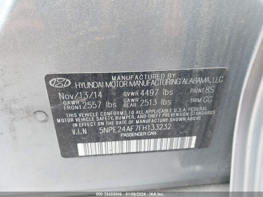 2015 HYUNDAI SONATA SE - 5NPE24AF7FH133232