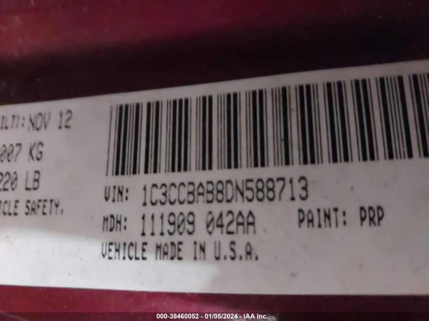 2013 CHRYSLER 200 LX - 1C3CCBAB8DN588713