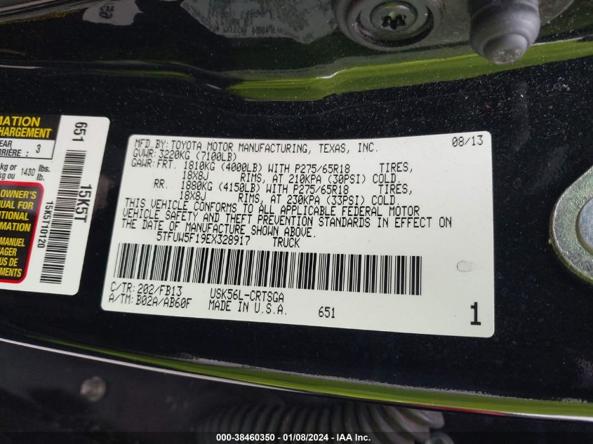 2014 TOYOTA TUNDRA SR5 5.7L V8 - 5TFUW5F19EX328917