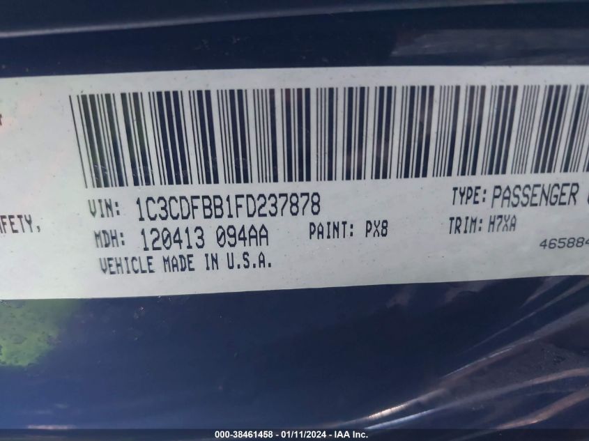 2015 DODGE DART SXT - 1C3CDFBB1FD237878