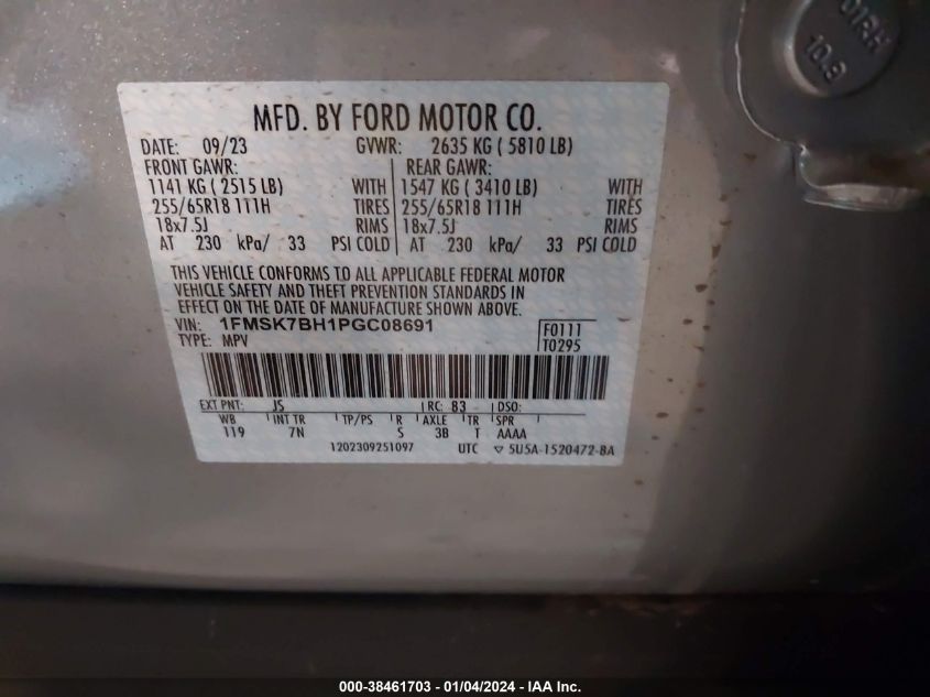 2023 FORD EXPLORER - 1FMSK7BH1PGC08691