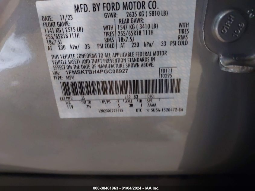 2023 FORD EXPLORER - 1FMSK7BH4PGC08927