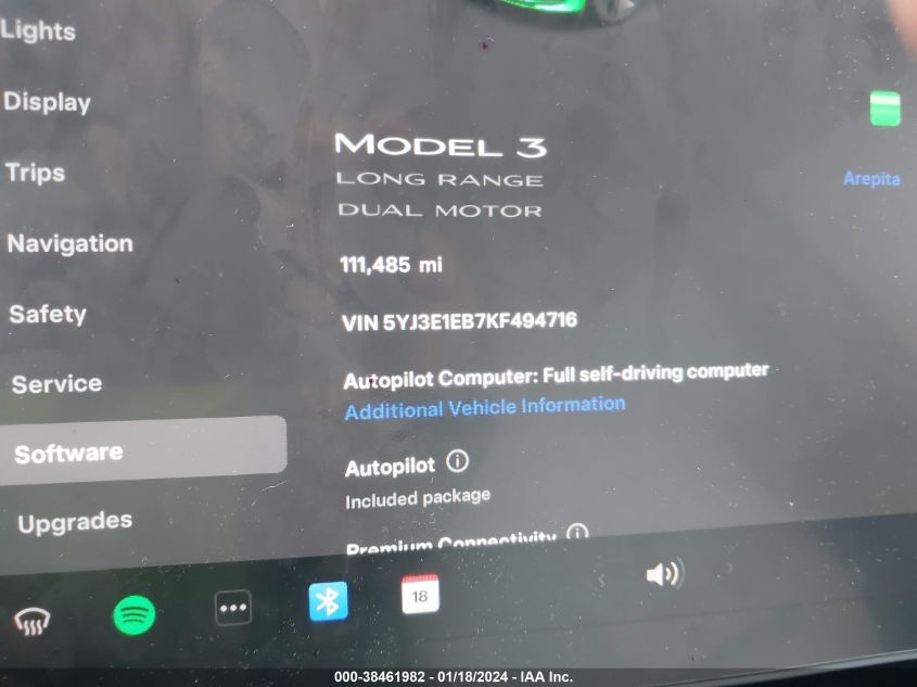 2019 TESLA MODEL 3 - 5YJ3E1EB7KF494716