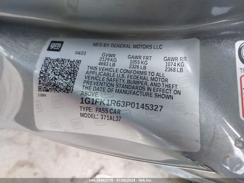 2023 CHEVROLET CAMARO ZL1 - 1G1FK1R63P0145327