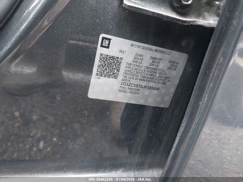 2018 CHEVROLET MALIBU 1FL - 1G1ZC5ST0JF103848