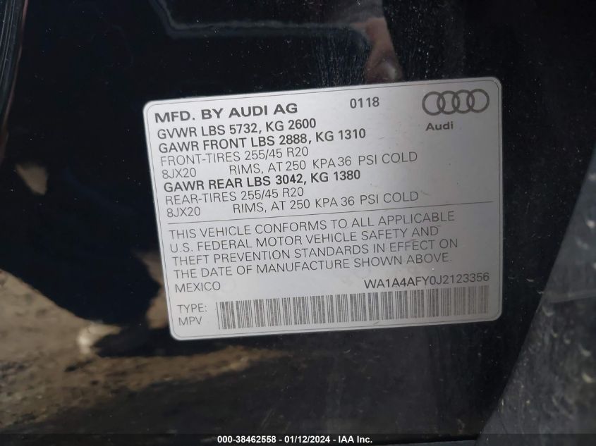 2018 AUDI SQ5 3.0T PREMIUM PLUS WA1A4AFY0J2123356