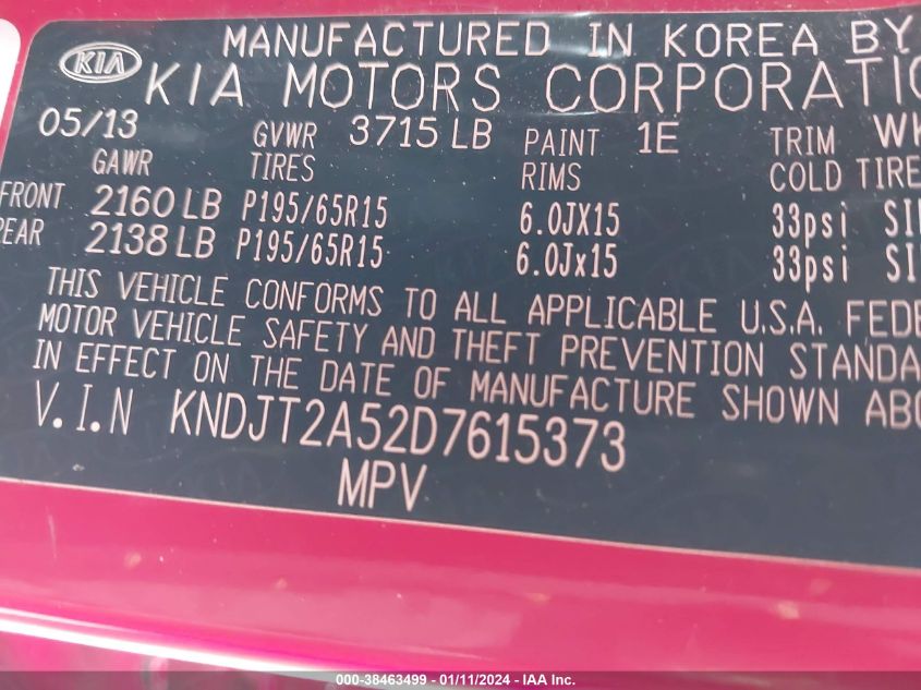 2013 KIA SOUL - KNDJT2A52D7615373