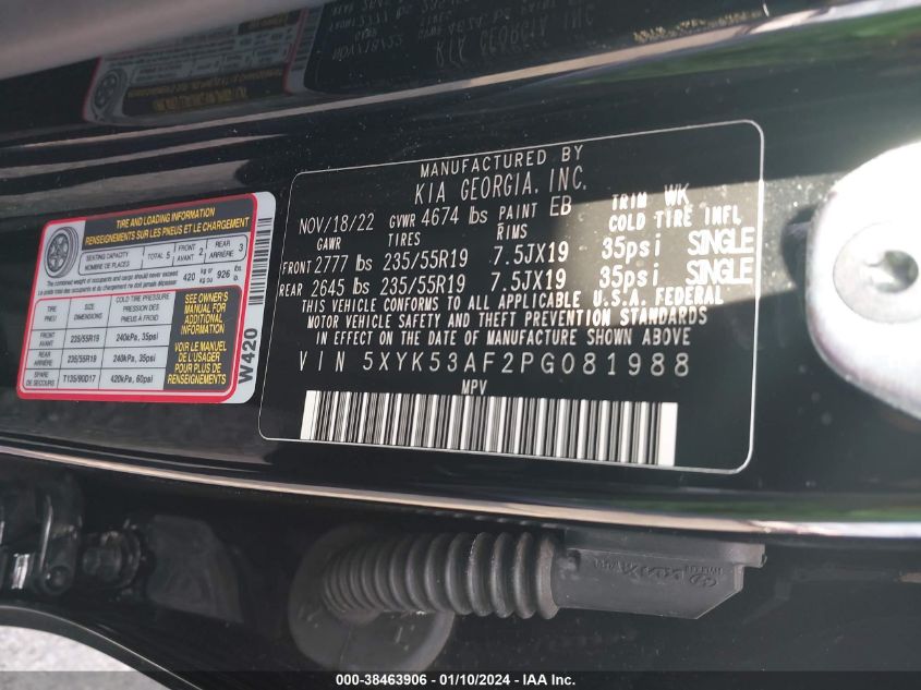 2023 KIA SPORTAGE SX PRESTIGE - 5XYK53AF2PG081988