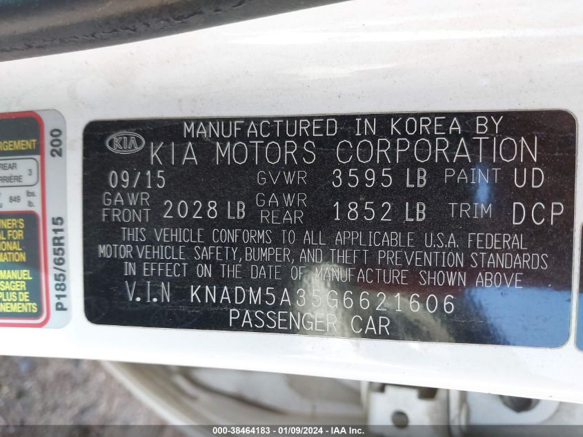 2016 KIA RIO LX - KNADM5A35G6621606