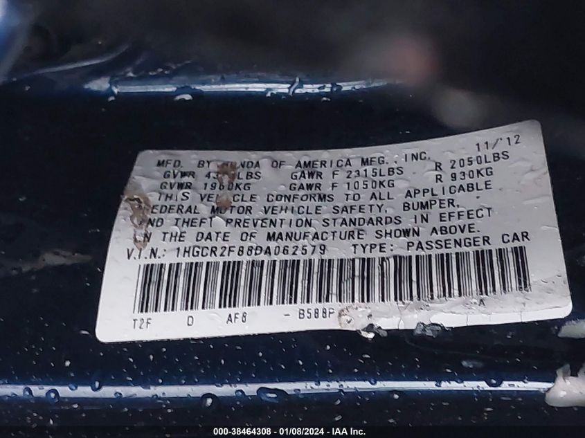 2013 HONDA ACCORD EX-L - 1HGCR2F88DA062579
