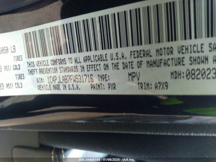 2015 JEEP CHEROKEE SPORT - 1C4PJLAB7FW531716