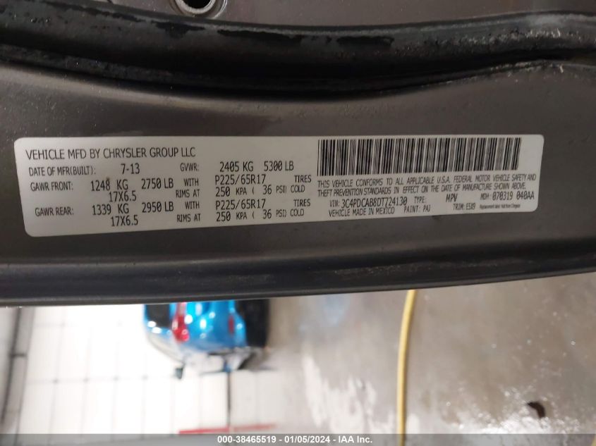 2013 DODGE JOURNEY SE - 3C4PDCAB8DT724130