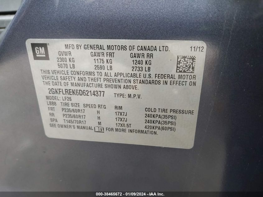 2013 GMC TERRAIN SLE-1 - 2GKFLREK6D6214377