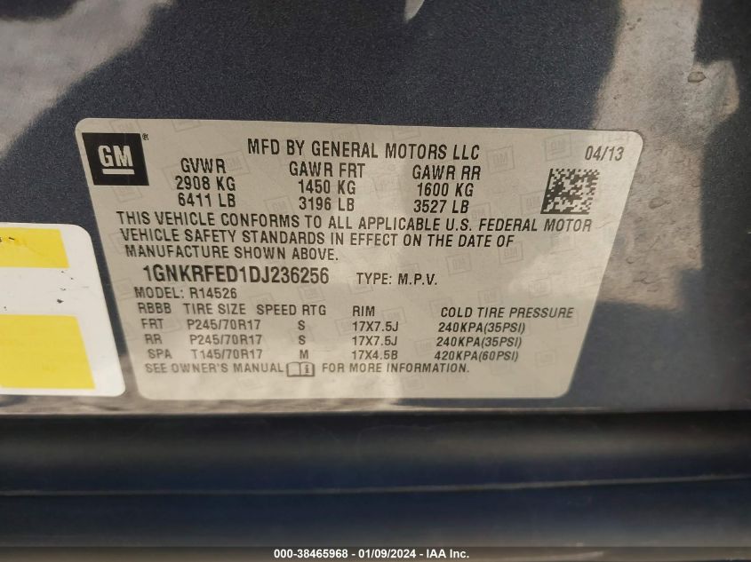 2013 CHEVROLET TRAVERSE LS - 1GNKRFED1DJ236256