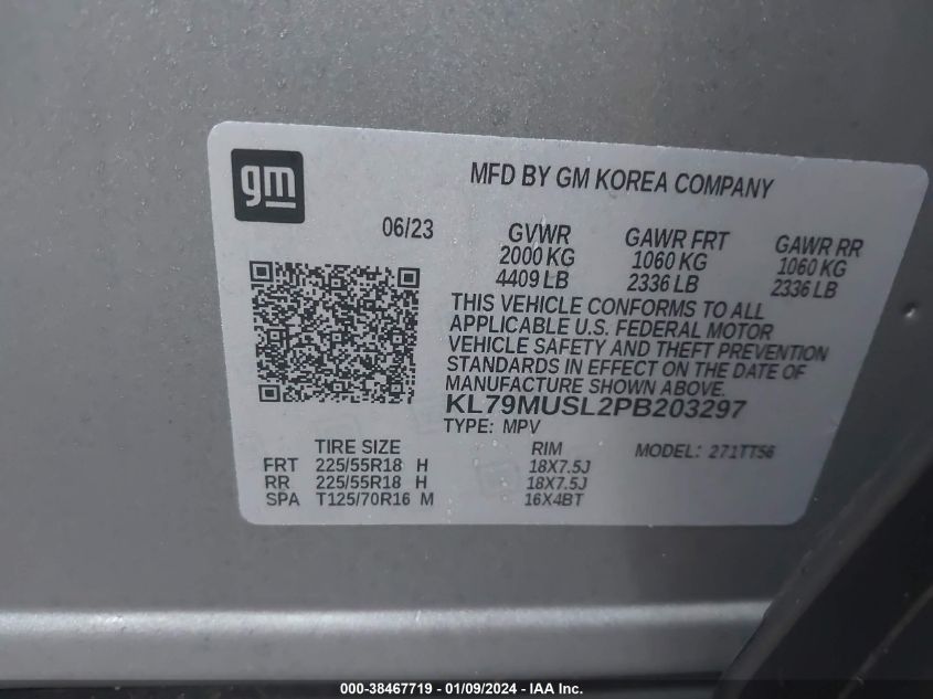 2023 CHEVROLET TRAILBLAZER RS - KL79MUSL2PB203297